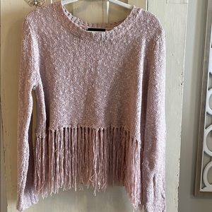 Fun Fringe Pink Sweater